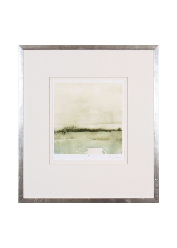 Framed Green Watercolor Horizon