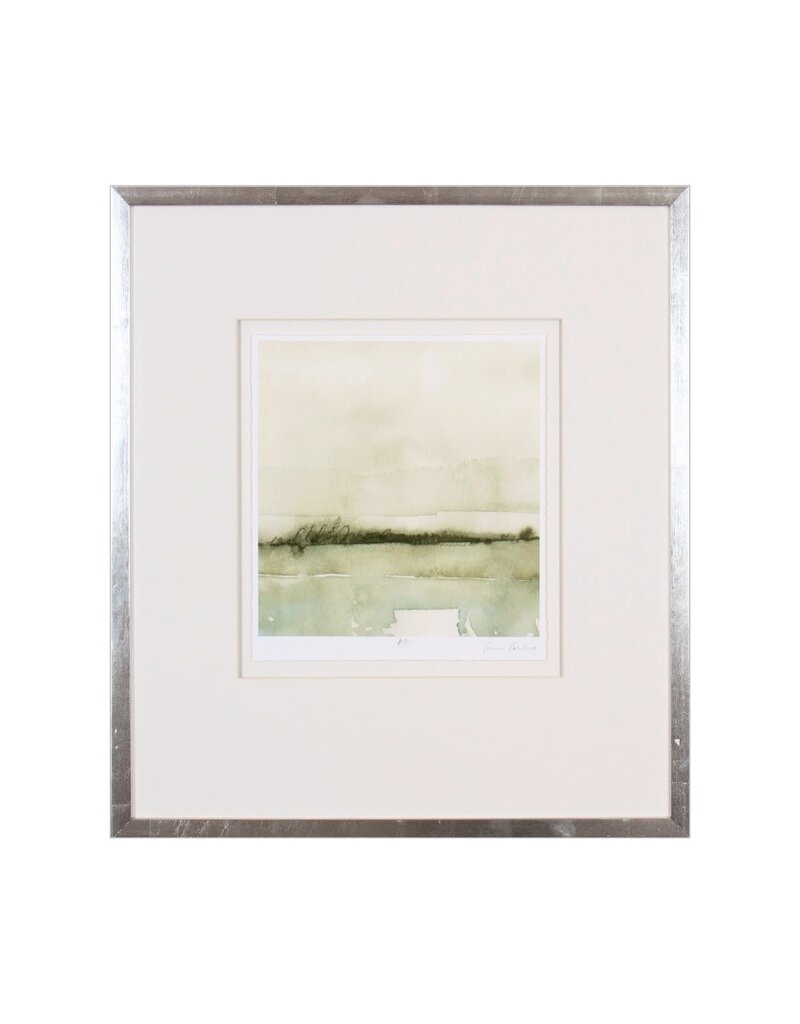 Framed Green Watercolor Horizon