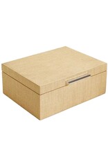 Large Natural Raffia Covered Box