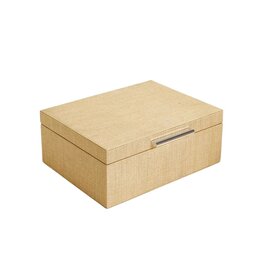 Large Natural Raffia Covered Box