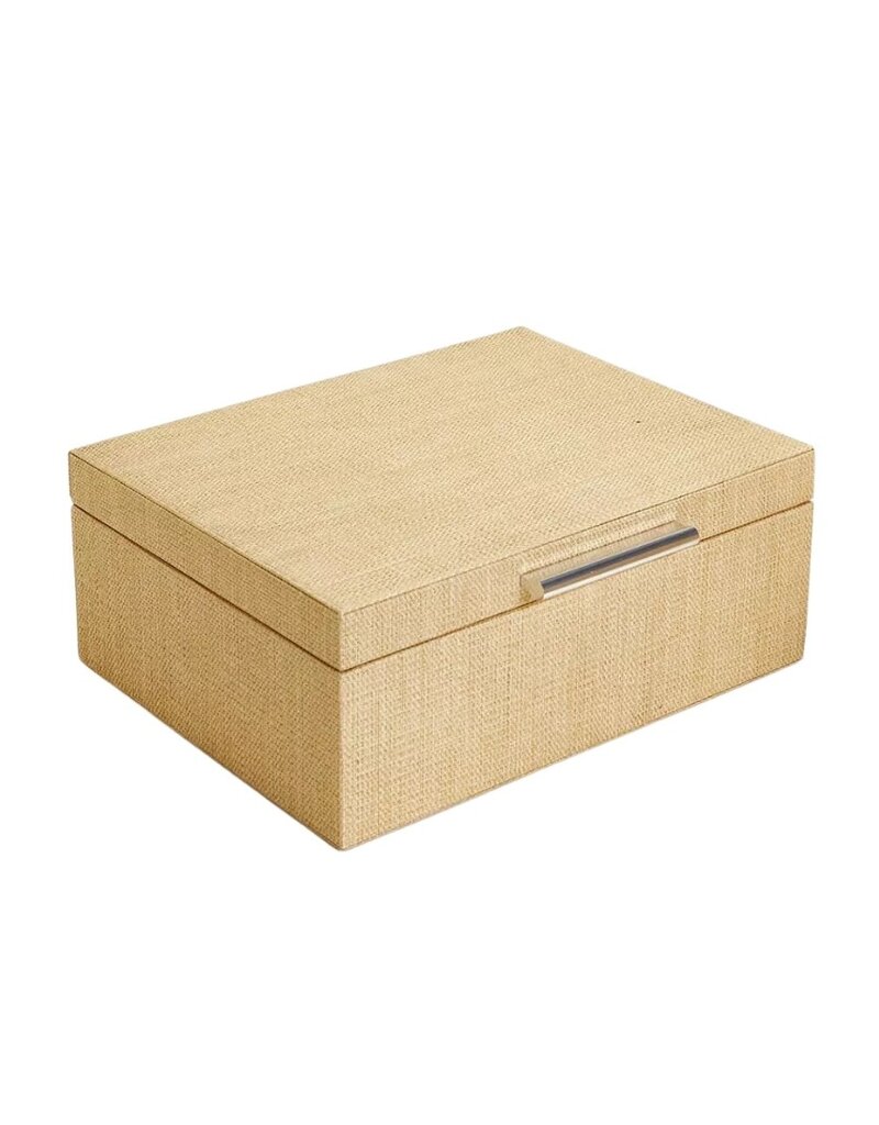 Large Natural Raffia Covered Box