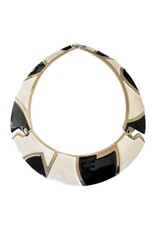 Vintage Abstract Enamel & Metal Collar Necklace