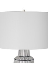 Blue & White Ceramic Banded Stripe Lamp