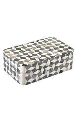 Grey & Ivory Geometric Bone Box