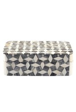 Grey & Ivory Geometric Bone Box