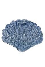 Blue Glazed Ceramic Shell Tray