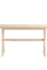 Whitewash Crisscross Wood Console Table