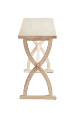 Whitewash Crisscross Wood Console Table