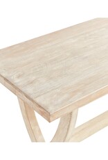 Whitewash Crisscross Wood Console Table