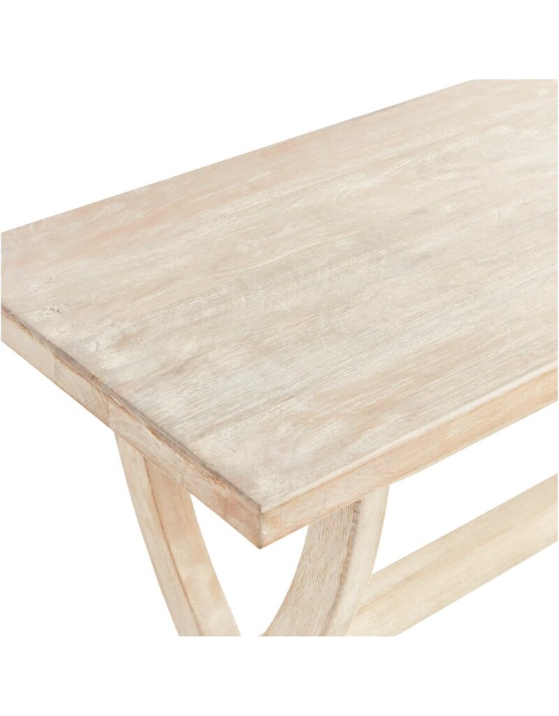 Whitewash Crisscross Wood Console Table
