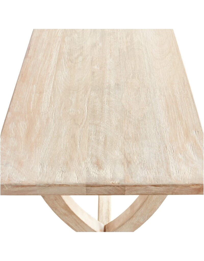 Whitewash Crisscross Wood Console Table