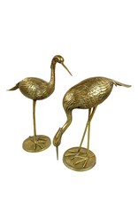 Vintage Pair of Brass Long Legged Cranes