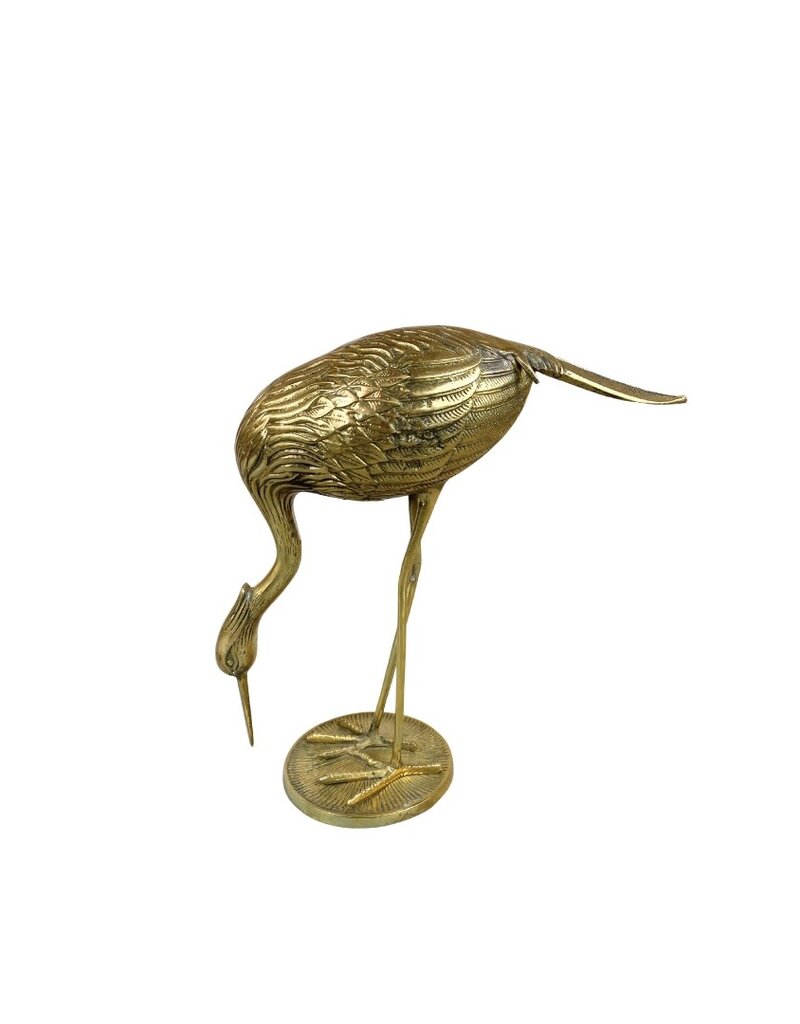 Vintage Pair of Brass Long Legged Cranes