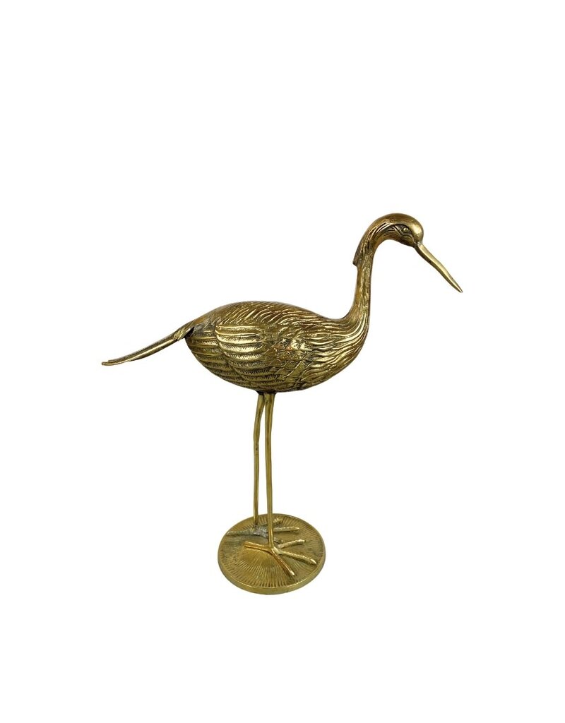 Vintage Pair of Brass Long Legged Cranes