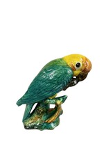 Vintage Pair of Colorful Ceramic Parakeets