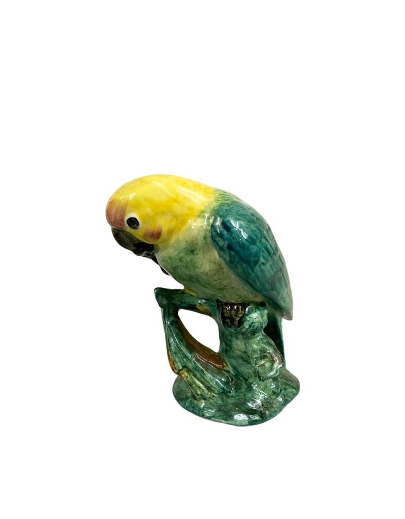 Vintage Pair of Colorful Ceramic Parakeets