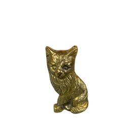 Vintage Small Brass Cat
