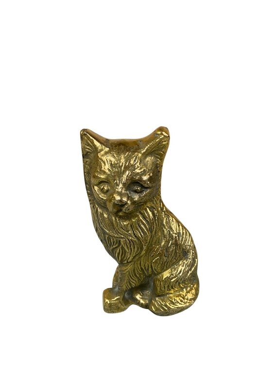 Vintage Small Brass Cat