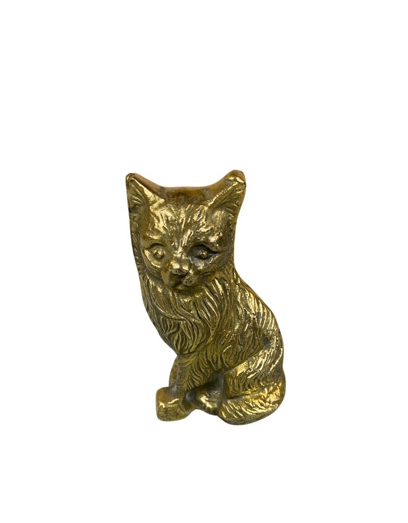 Vintage Small Brass Cat