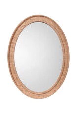 Natural Raffia Wrapped Oval Mirror