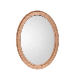 Natural Raffia Wrapped Oval Mirror