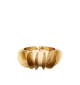 Gold Metal Bowl with Hammered Edges