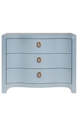 Light Blue Wavy Linen Wrapped Chest of Drawers