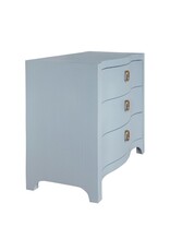 Light Blue Wavy Linen Wrapped Chest of Drawers