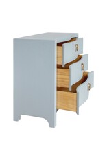 Light Blue Wavy Linen Wrapped Chest of Drawers
