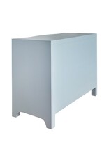 Light Blue Wavy Linen Wrapped Chest of Drawers