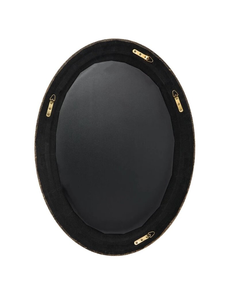 Natural Raffia Wrapped Oval Mirror
