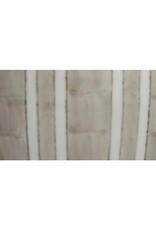 Grey & White Striped Round Ceramic Lamp with White Shade