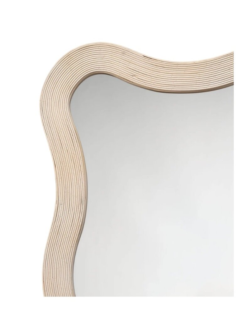 Natural Wavy Bamboo Rectangular Mirror