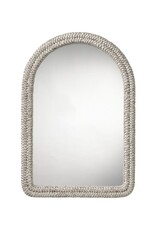 Natural Double Braided Husk Arched Mirror