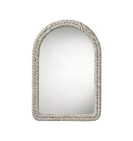 Natural Double Braided Husk Arched Mirror