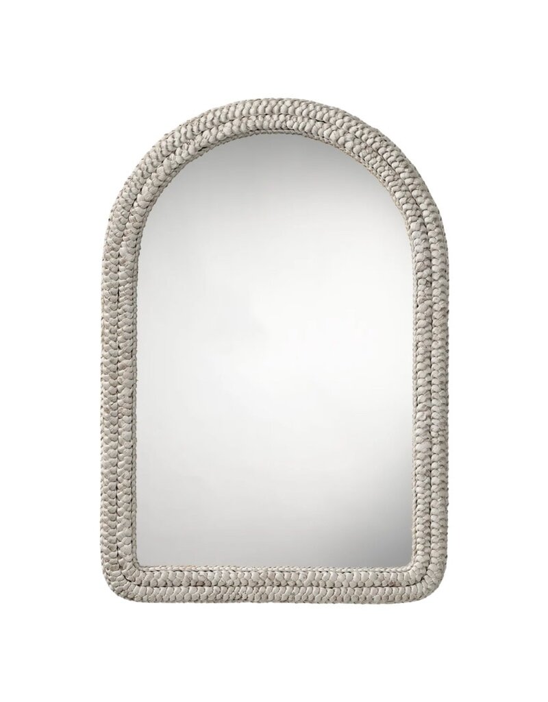 Natural Double Braided Husk Arched Mirror