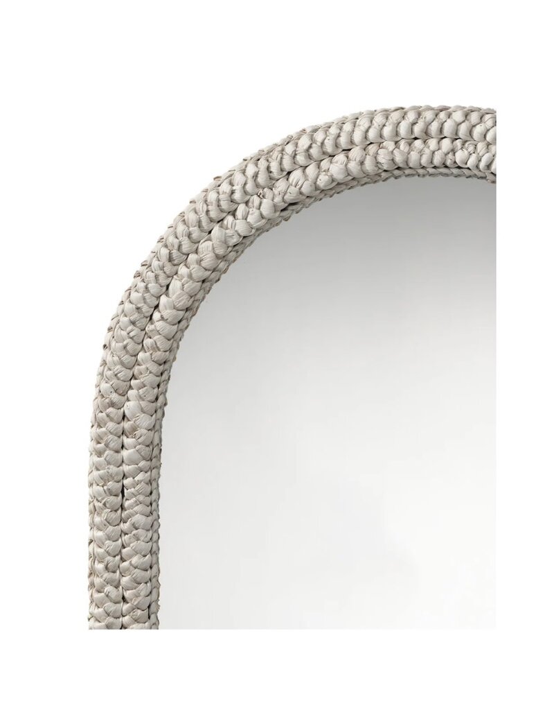 Natural Double Braided Husk Arched Mirror