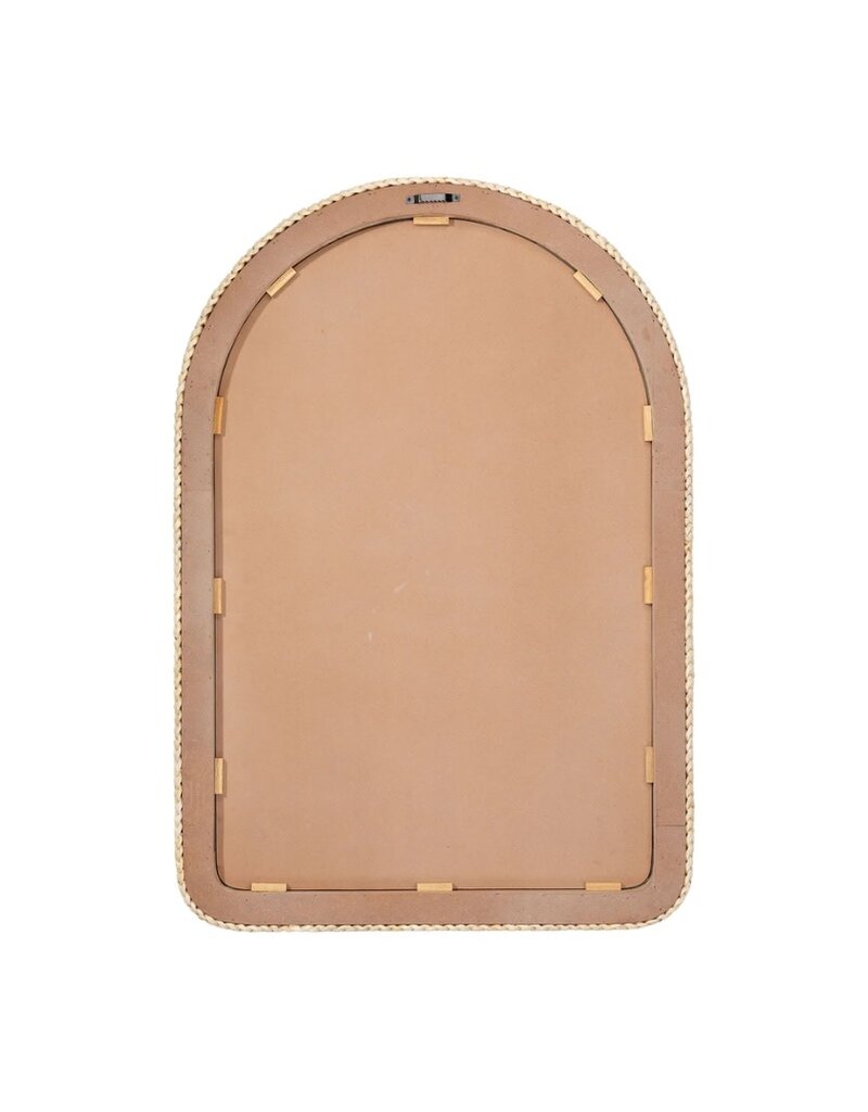 Natural Double Braided Husk Arched Mirror