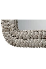 Natural Double Braided Husk Arched Mirror