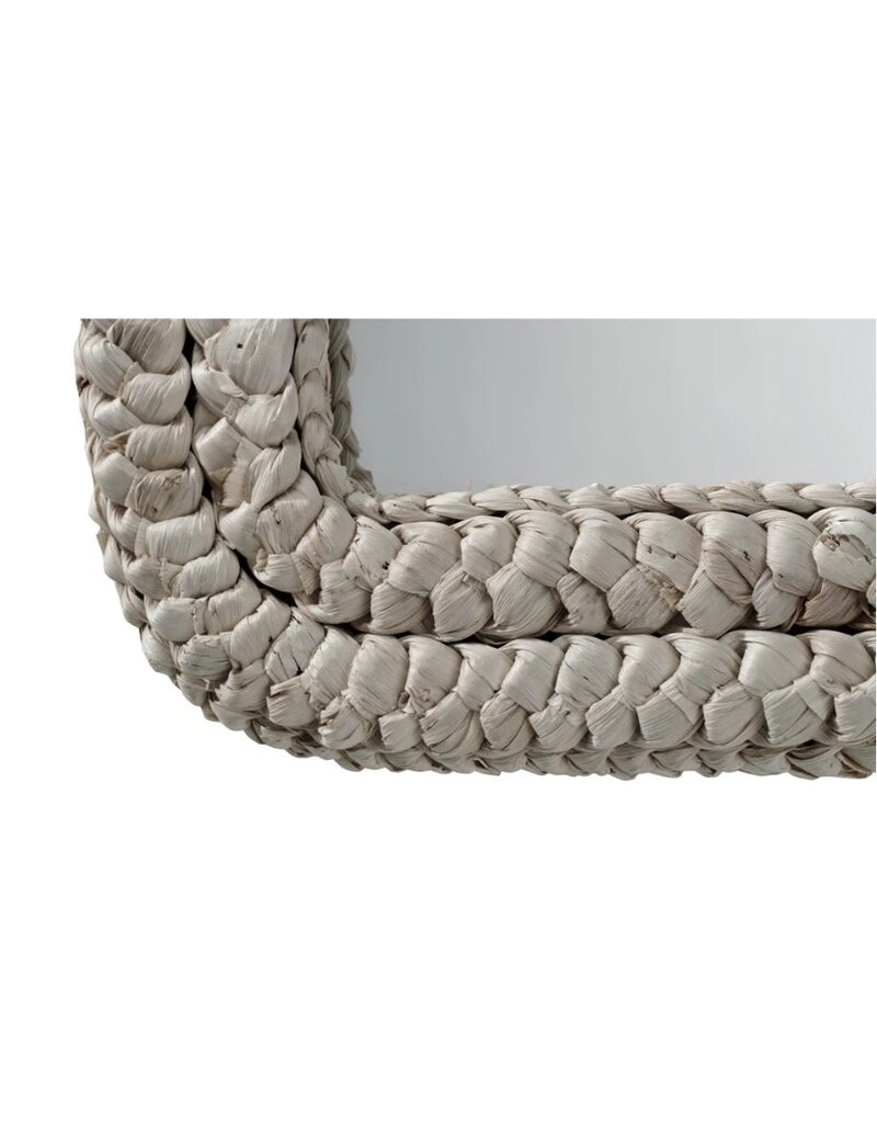 Natural Double Braided Husk Arched Mirror