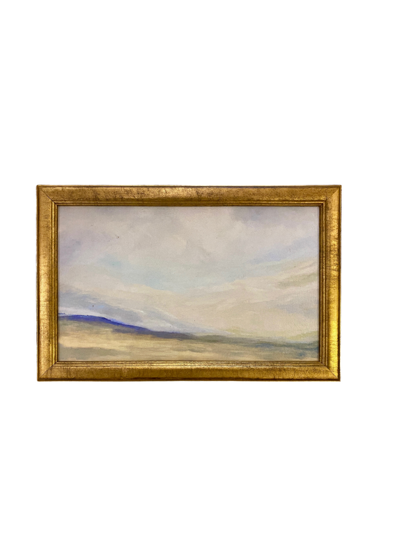 Framed Swirl Cloud Sky Mountain Scene Giclée