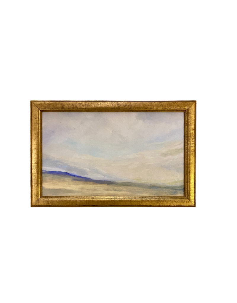 Framed Swirl Cloud Sky Mountain Scene Giclée