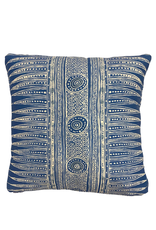 Blue & Cream Pillow with Decorative Pointed Center Stripe