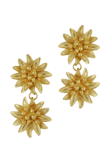 Gold Pointed Lily Flower Drop Earrings