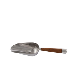 Silver Ice Scoop with Natural Wood Handle