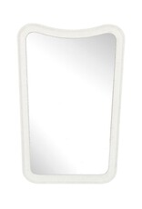 White Ribbed Curved Rectangular Mirror
