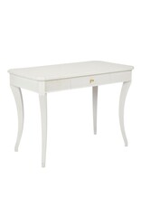 White Hardwood Desk with Curved Legs