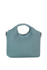 Blue Basketweave Handbag with Handles
