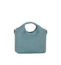 Blue Basketweave Handbag with Handles