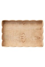 Natural Burl Wood Scalloped Tray Table